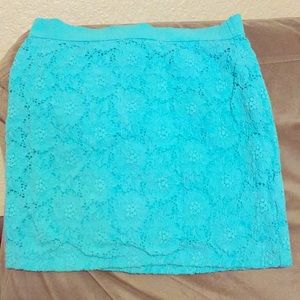Tight Aqua Lace Skirt
